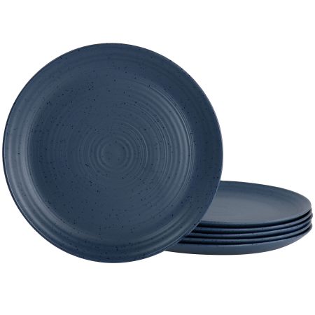 Bee and Willow Home Milbrook 6 Piece 10 Inch Dinner Plate Set in Speckled Blue