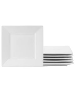 Gibson Home Our Table Simply White Fine Ceramic 6 Piece 7.25in Salad Plate Set in White