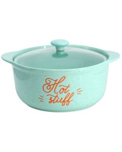 Wanda June Home Miranda's Breakfast 3.66 Quart Stoneware Casserole in Teal