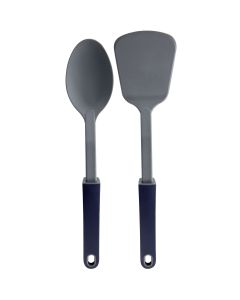 Oster Bluemarine 2 Piece Turner and Spoon Utensil Set in Navy Blue